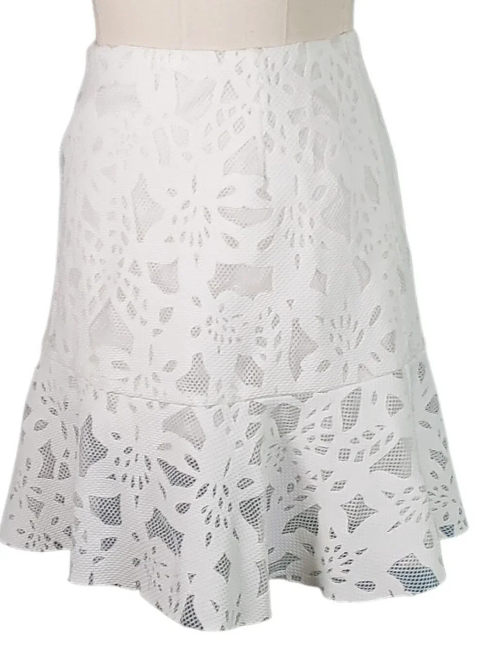 Mini Skirt Duo American Eagle Outfitters White Tiered Lace Aqua Lace Ruffle Hem